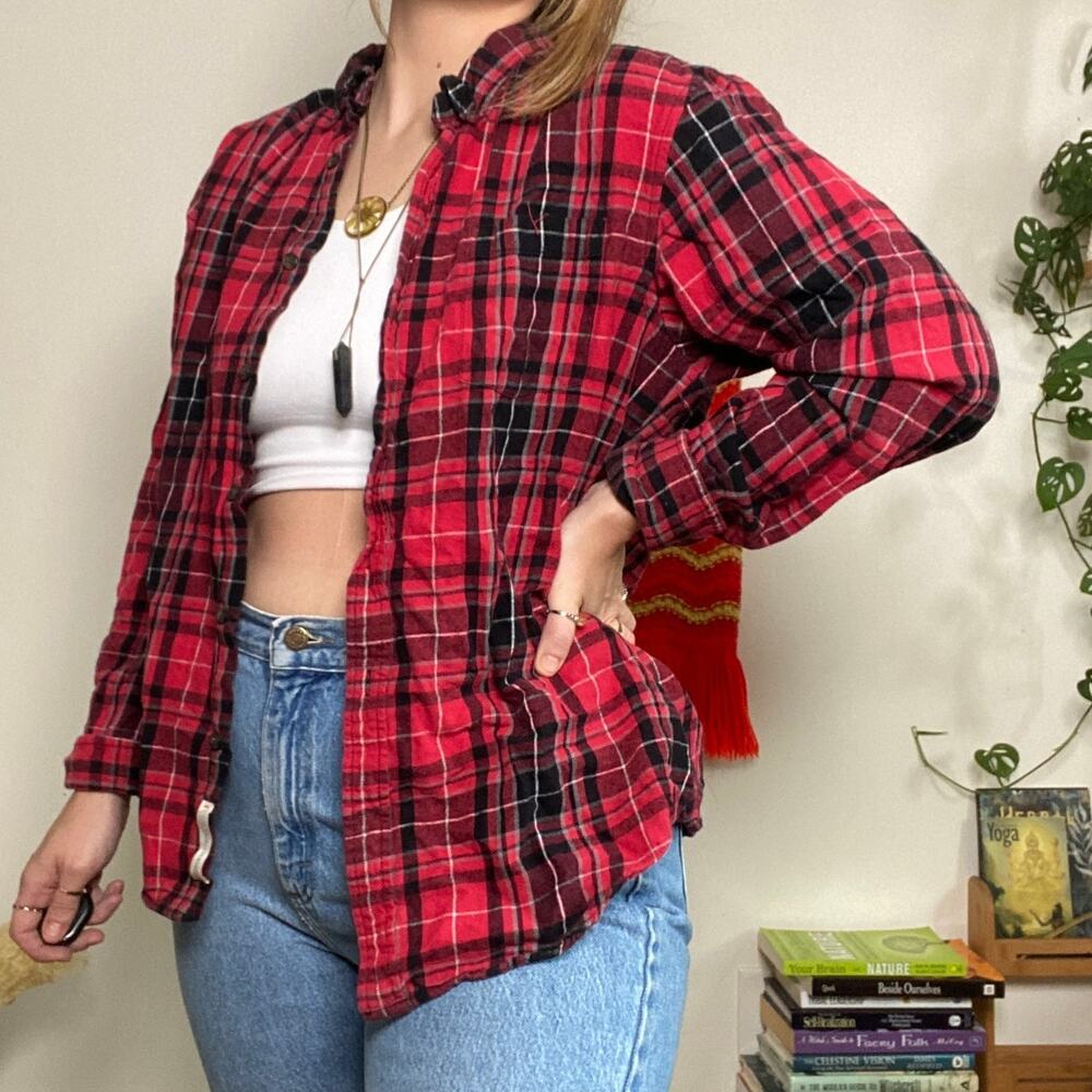 St. John's Bay Classic Fit Plaid Flannel Button Up